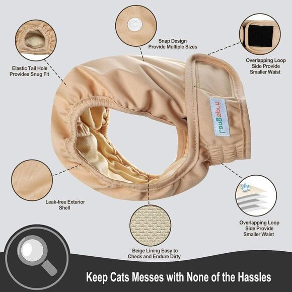 Langsprit Reusable Cat Diapers for Female and Male  Washable Sz L NEW - Picture 8 of 11